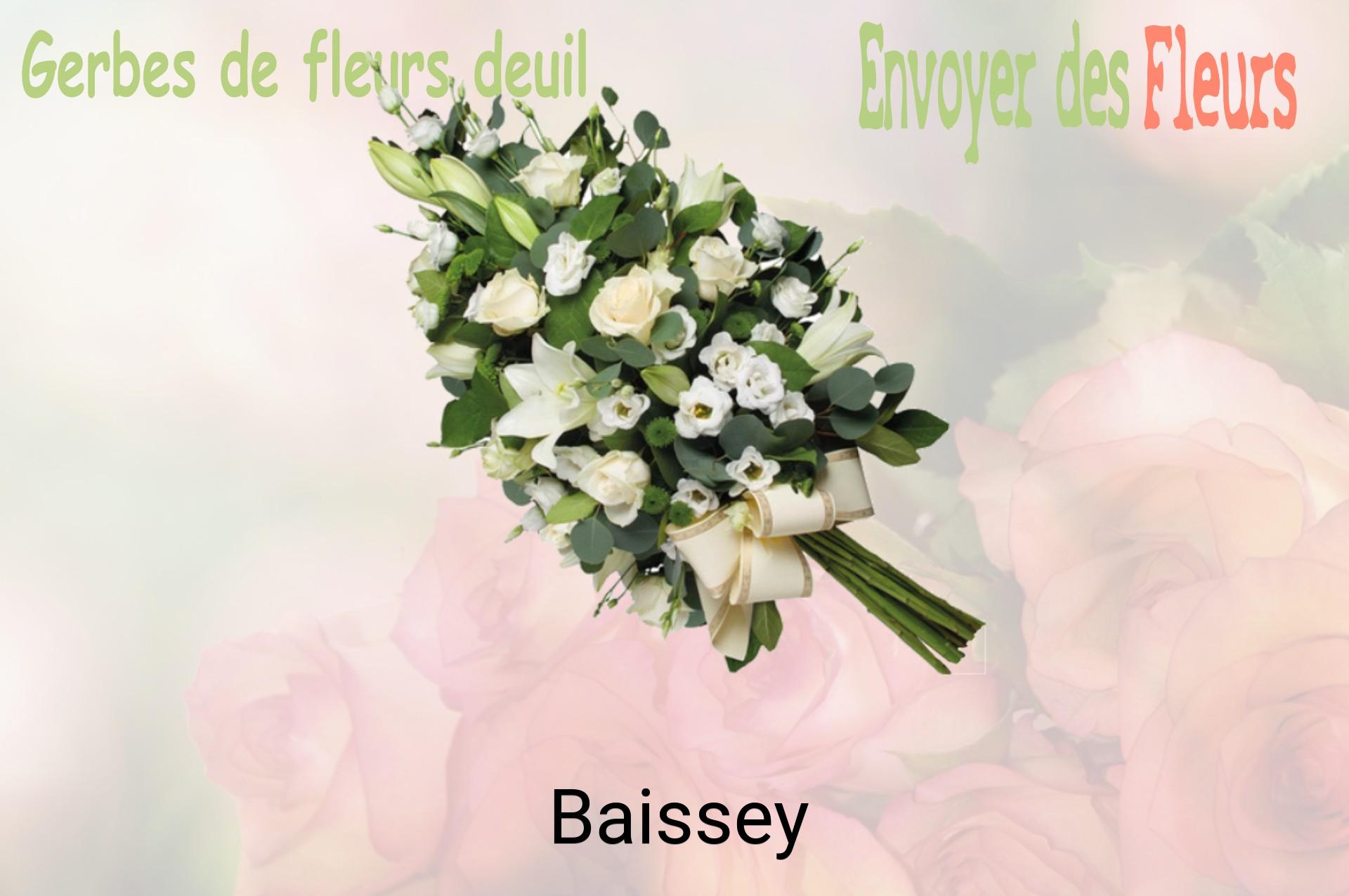 Gerbe de fleurs de deuil livrée à Baissey